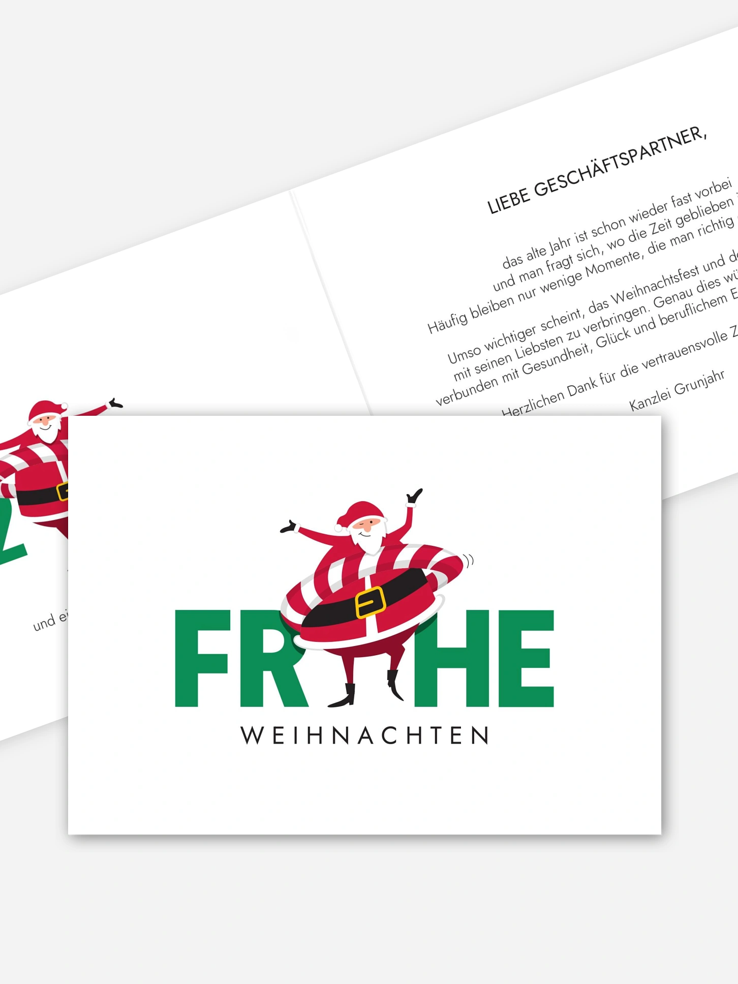 Geschäftliche Weihnachtskarte Hula Happy