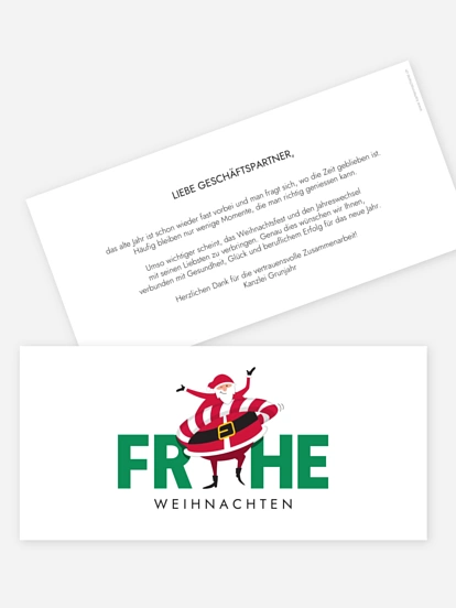 Geschäftliche Weihnachtskarte Hula Happy