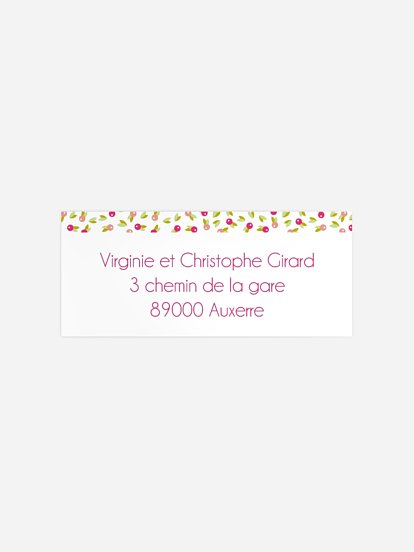 Étiquette expéditeur naissance Cueillette