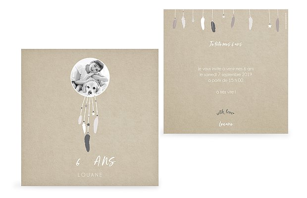 invitation anniversaire enfant Attrape-rêve