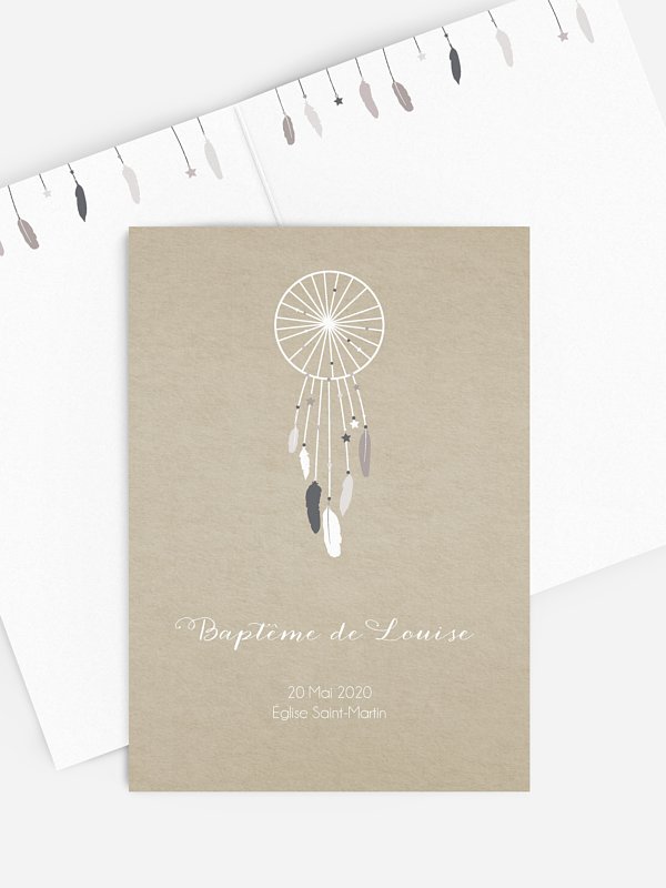 Livret de messe baptême Attrape-rêve