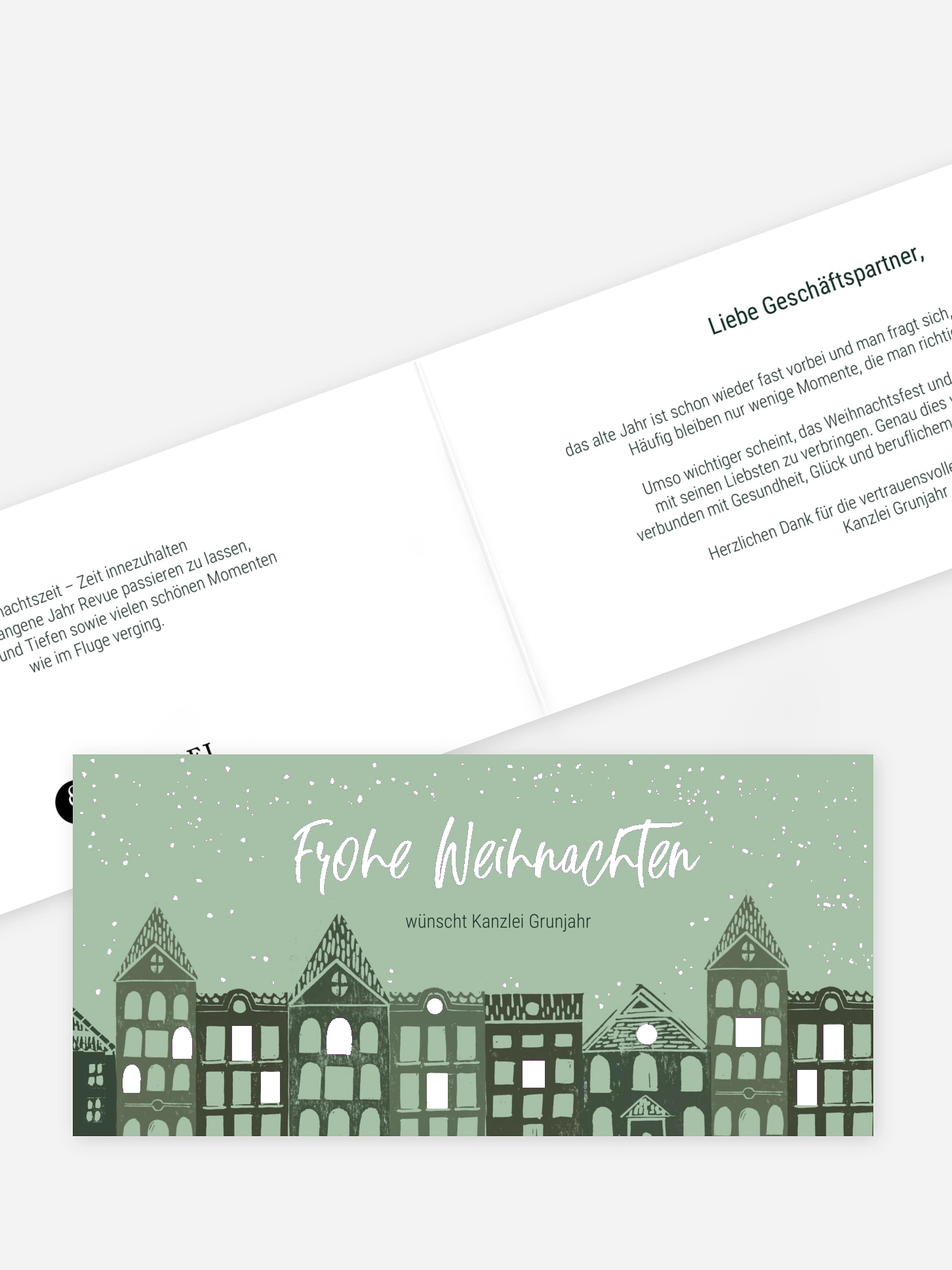 Geschäftliche Weihnachtskarte Winter City