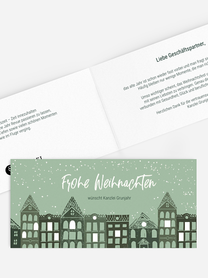 Geschäftliche Weihnachtskarte Winter City