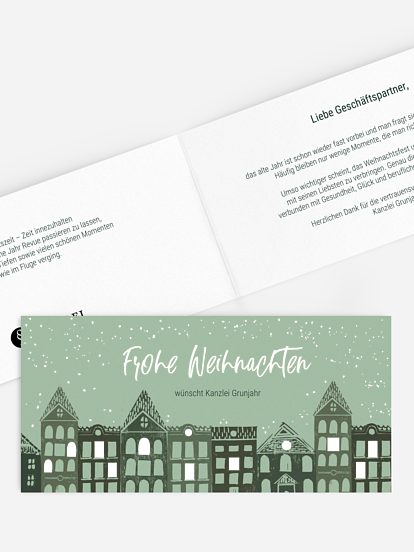 Geschäftliche Weihnachtskarte Winter City