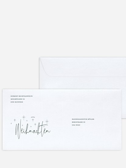 Bedruckte Umschläge geschäftl. Weihnachten Baumzauber