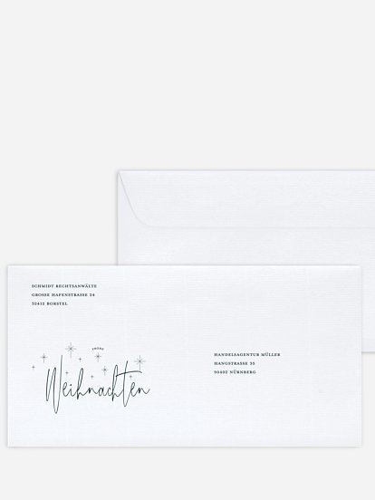 Bedruckte Umschläge geschäftl. Weihnachten Baumzauber