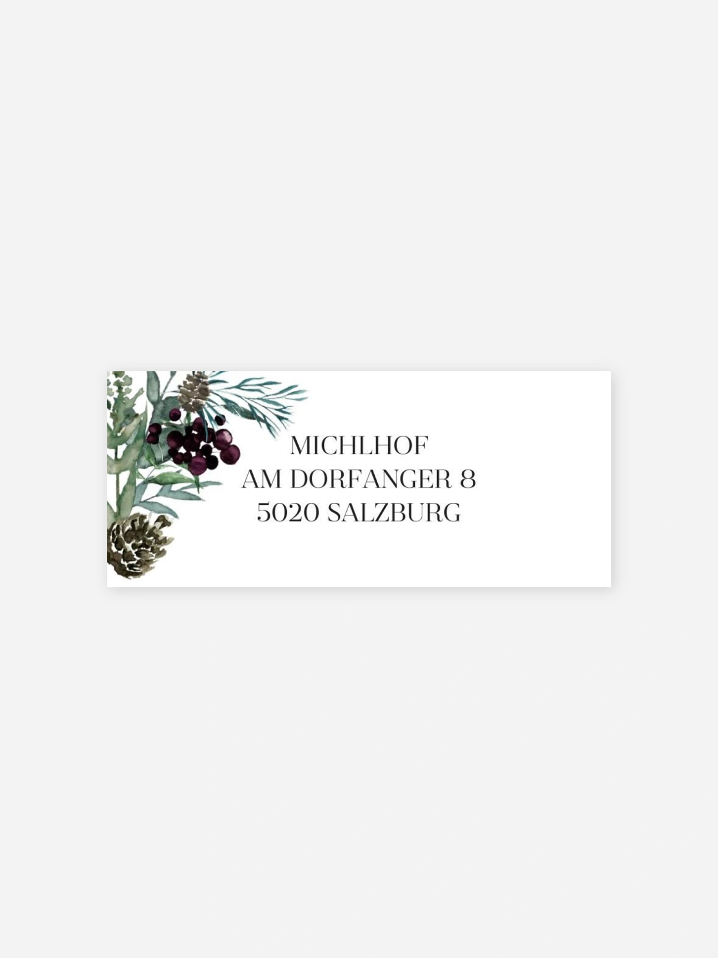 Absenderaufkleber geschäftl. Weihnachten Dark Branch