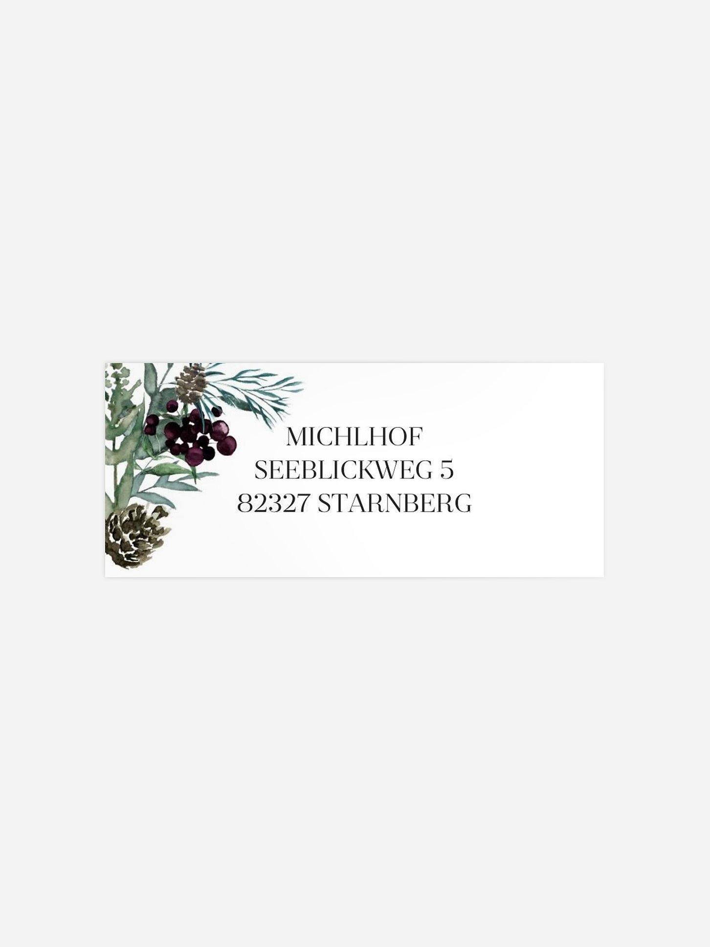 Absenderaufkleber geschäftl. Weihnachten Dark Branch