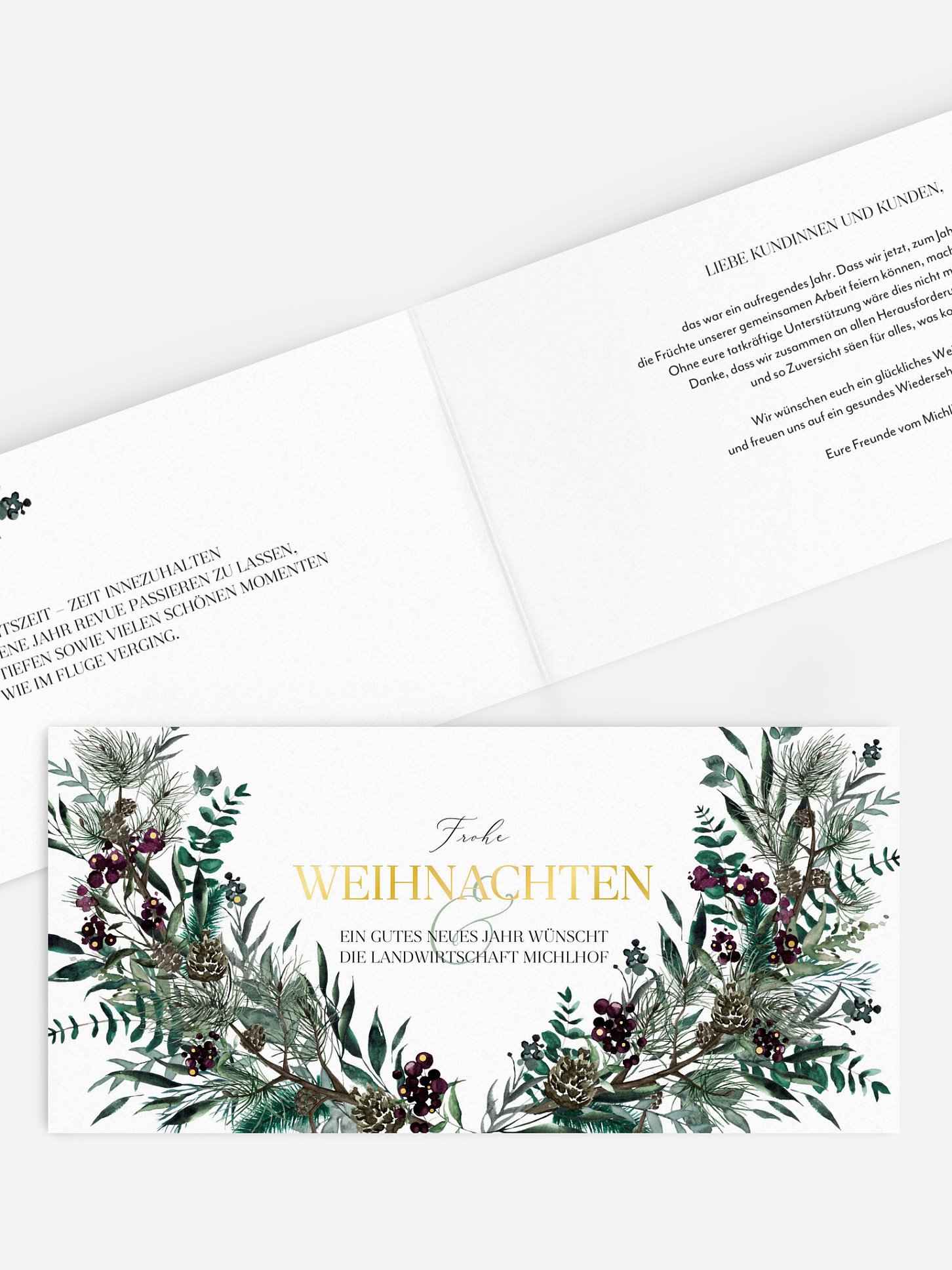 Geschäftliche Weihnachtskarte Dark Branch