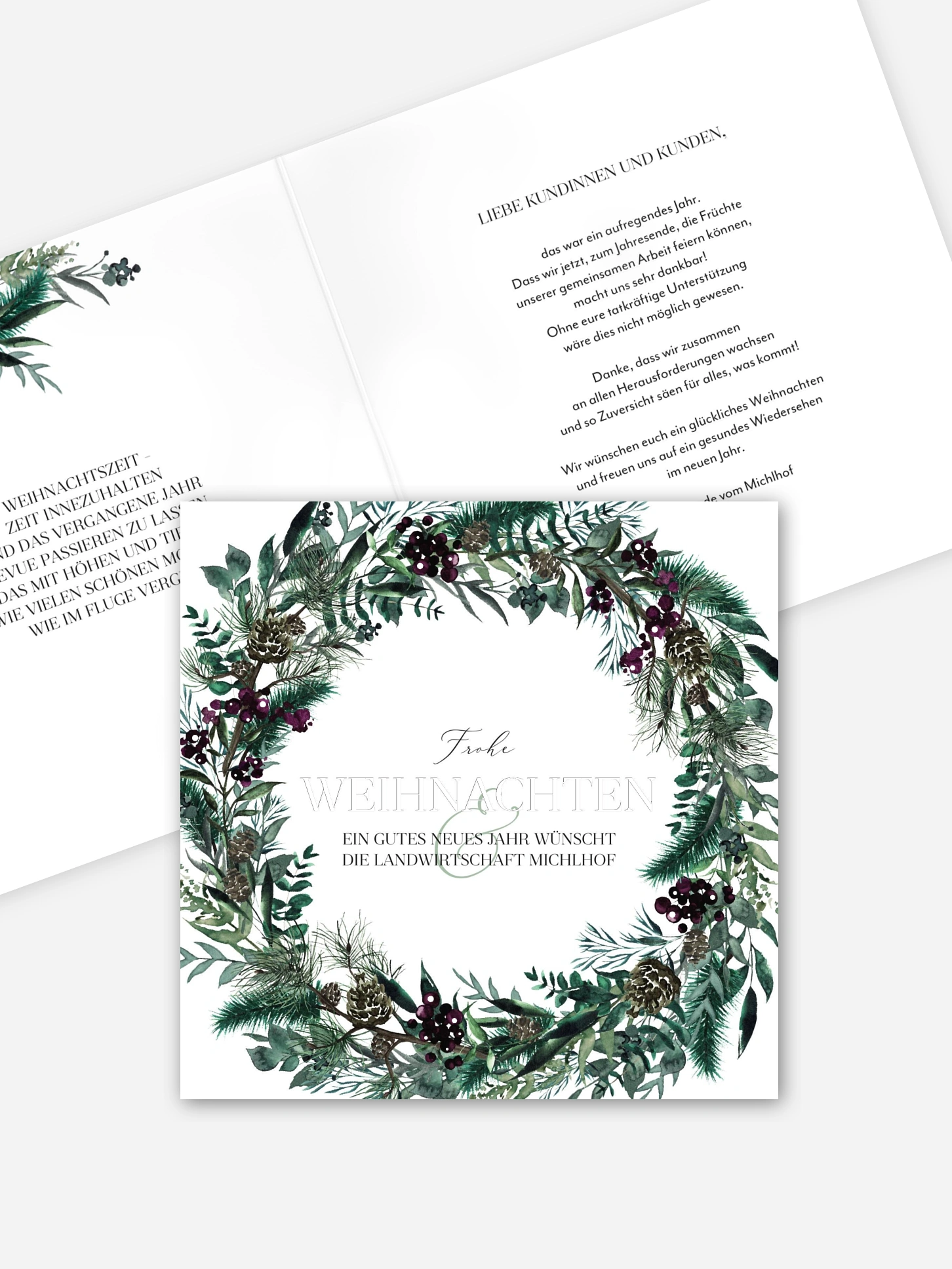 Geschäftliche Weihnachtskarte Dark Branch