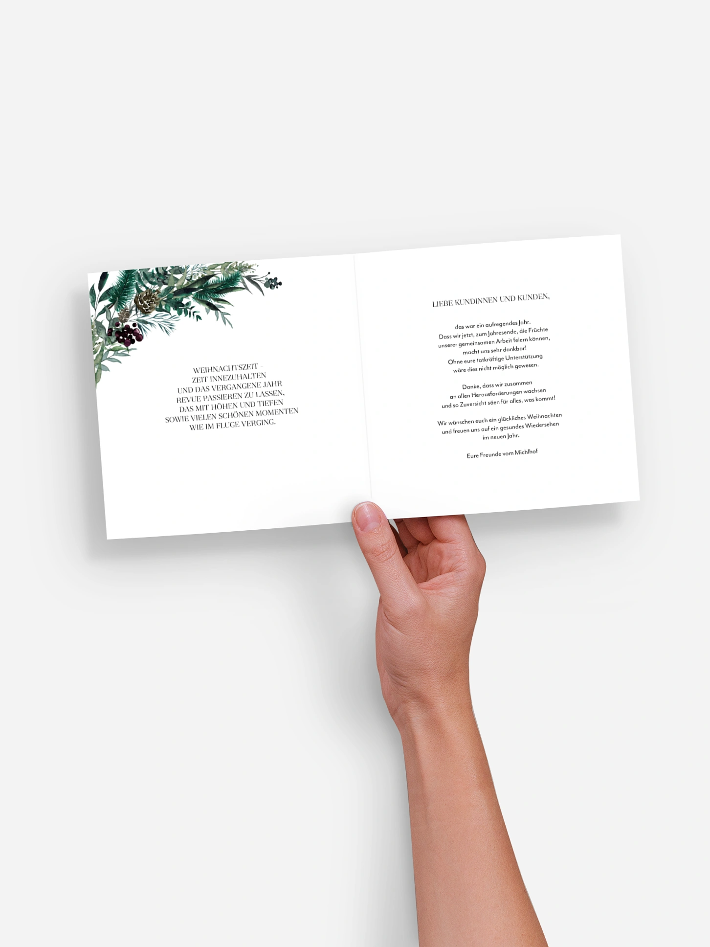 Geschäftliche Weihnachtskarte Dark Branch