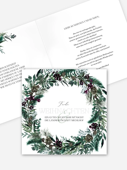 Geschäftliche Weihnachtskarte Dark Branch