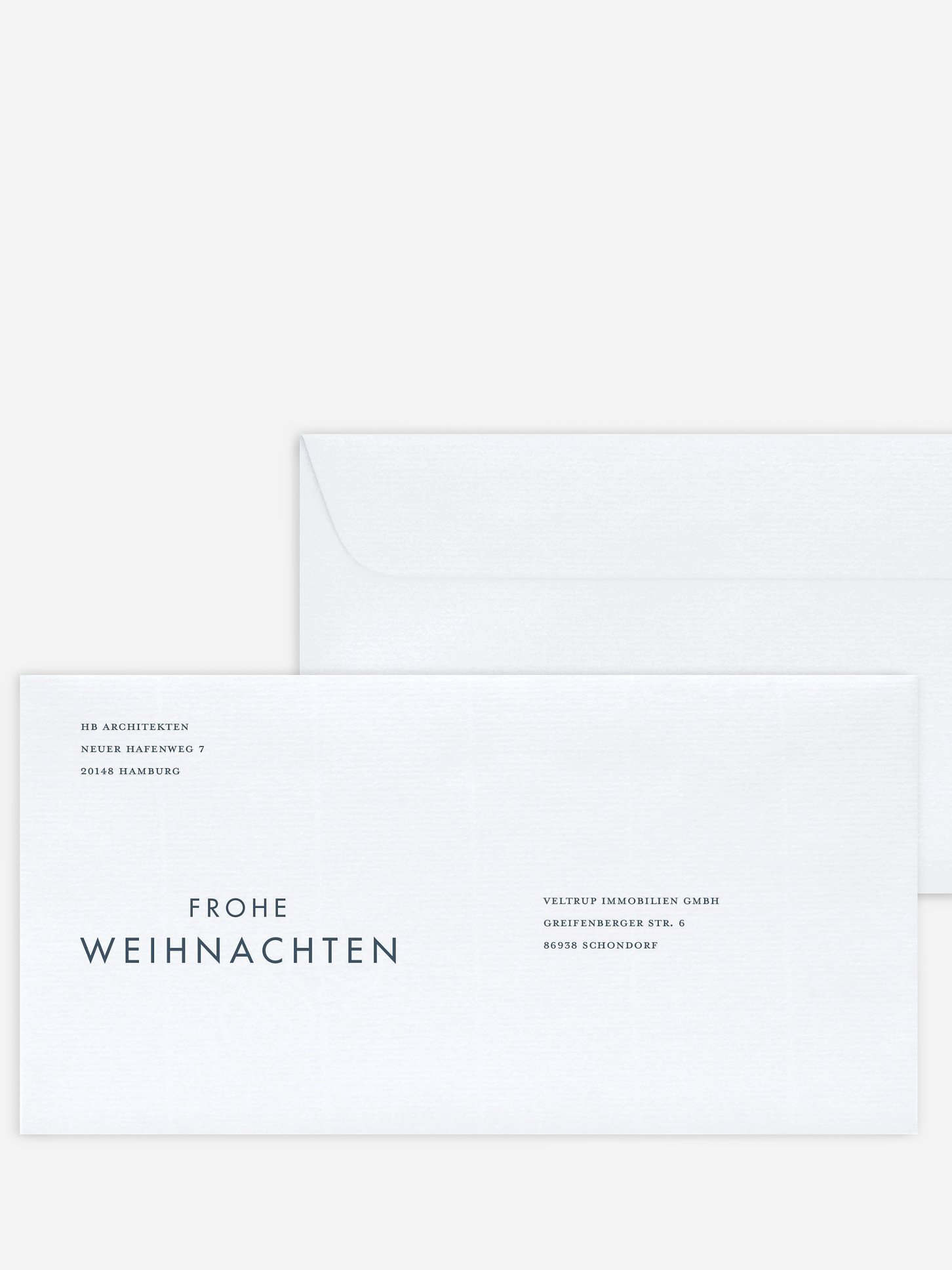 Bedruckte Umschläge geschäftl. Weihnachten Papiertannenbaum