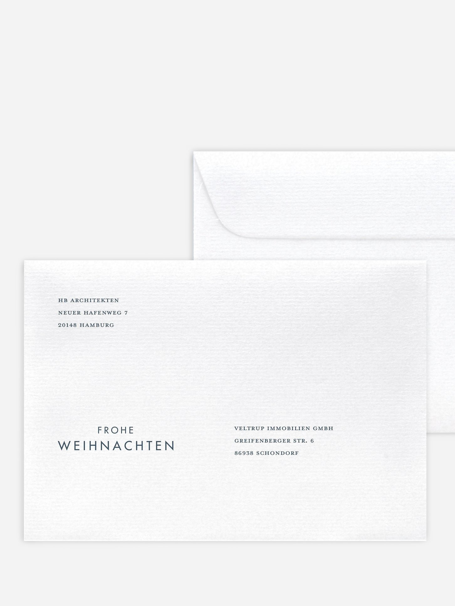 Bedruckte Umschläge geschäftl. Weihnachten Papiertannenbaum