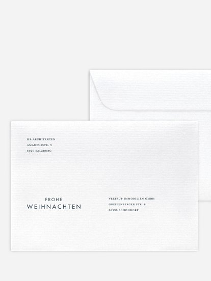 Bedruckte Umschläge geschäftl. Weihnachten Papiertannenbaum