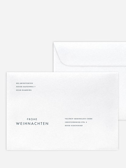 Bedruckte Umschläge geschäftl. Weihnachten Papiertannenbaum