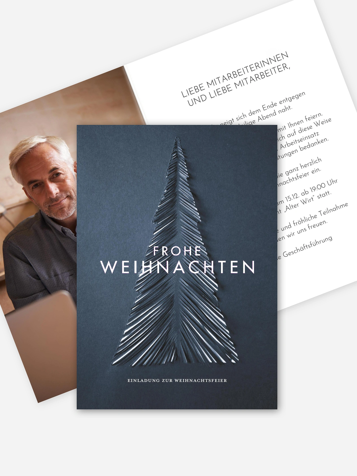 Weihnachtsfeier Papiertannenbaum