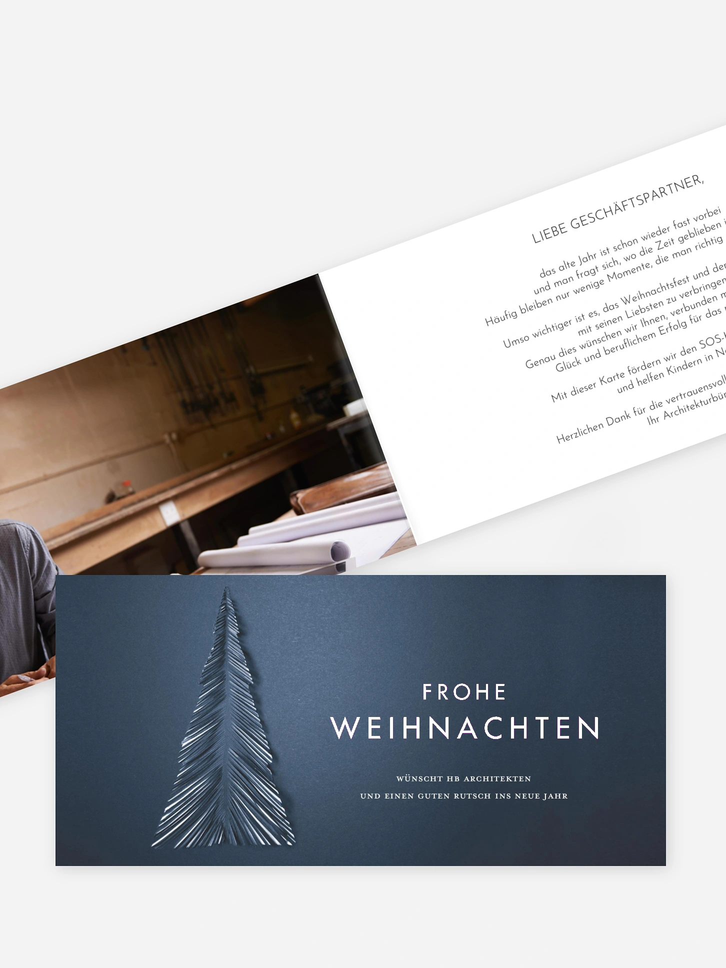 Spendenkarten Geschäftlich Papiertannenbaum