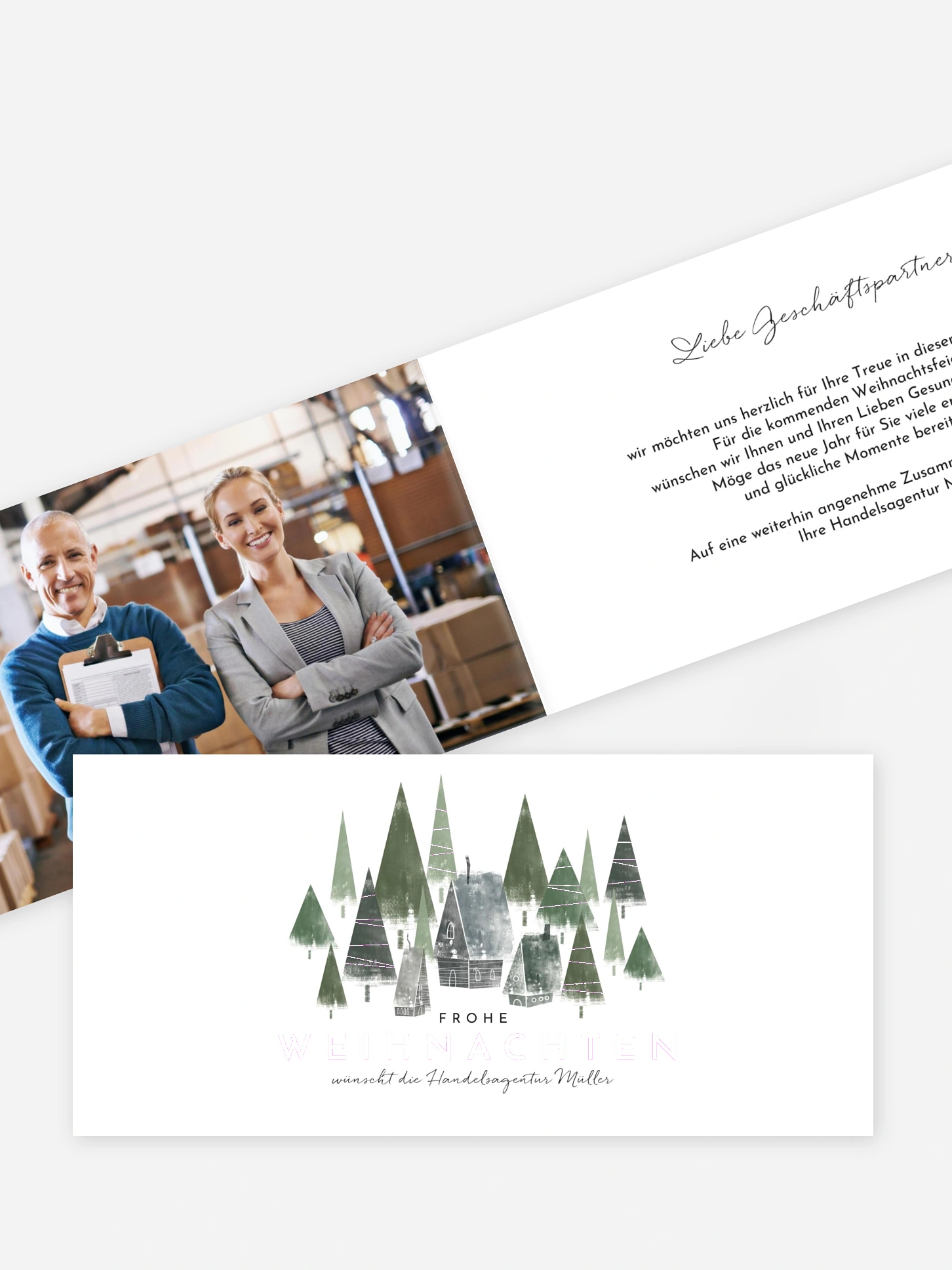 Geschäftliche Weihnachtskarte Wood City