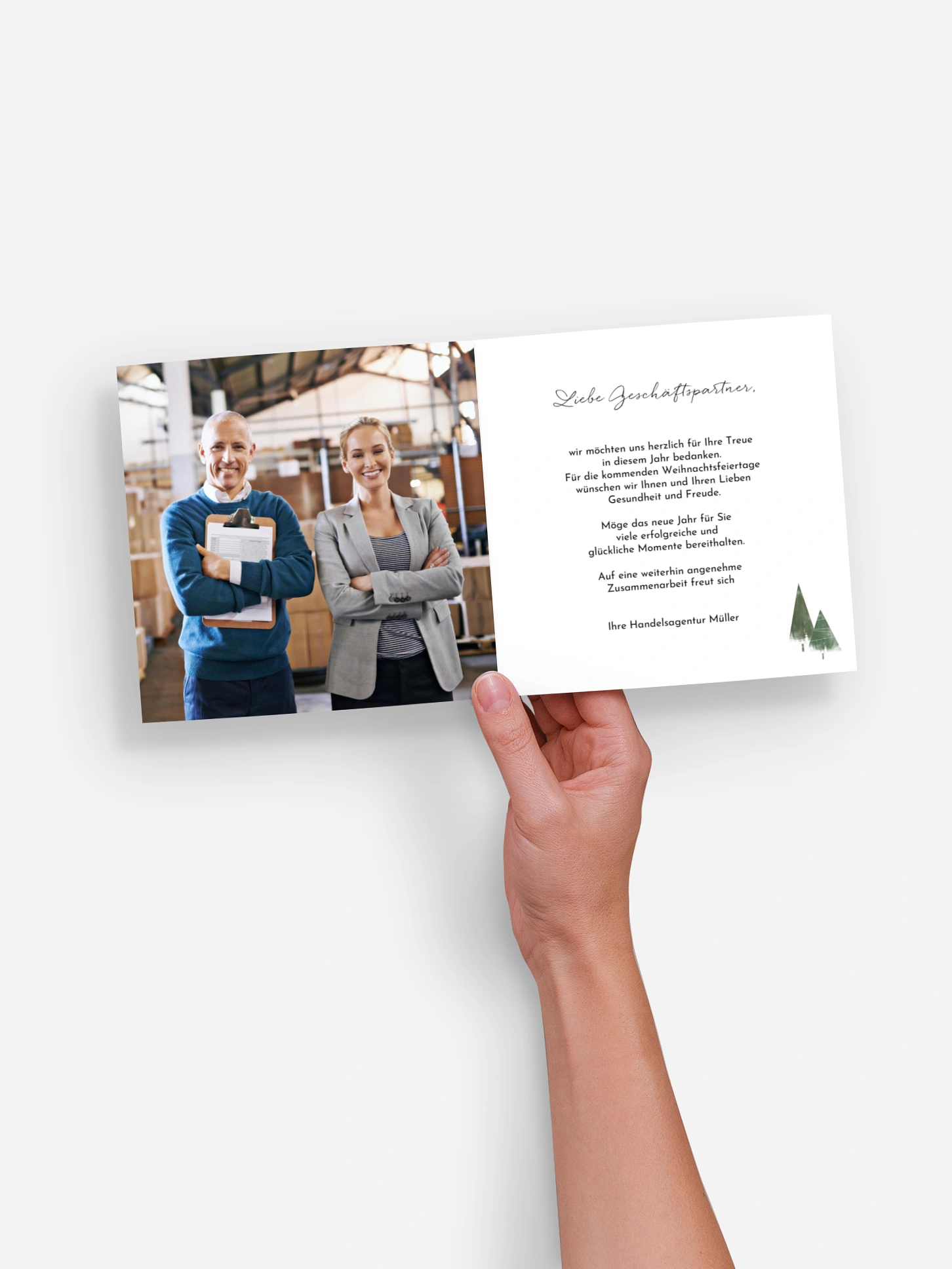 Geschäftliche Weihnachtskarte Wood City