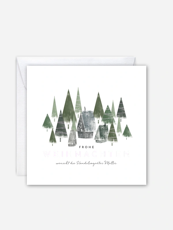 Geschäftliche Weihnachtskarte Wood City