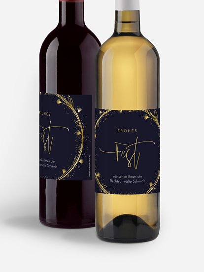 Flaschenetikett geschäftlich Goldkranz