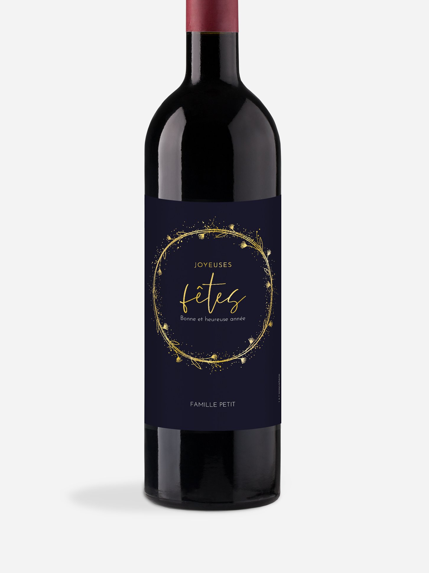 Étiquette pour bouteille Couronne festive