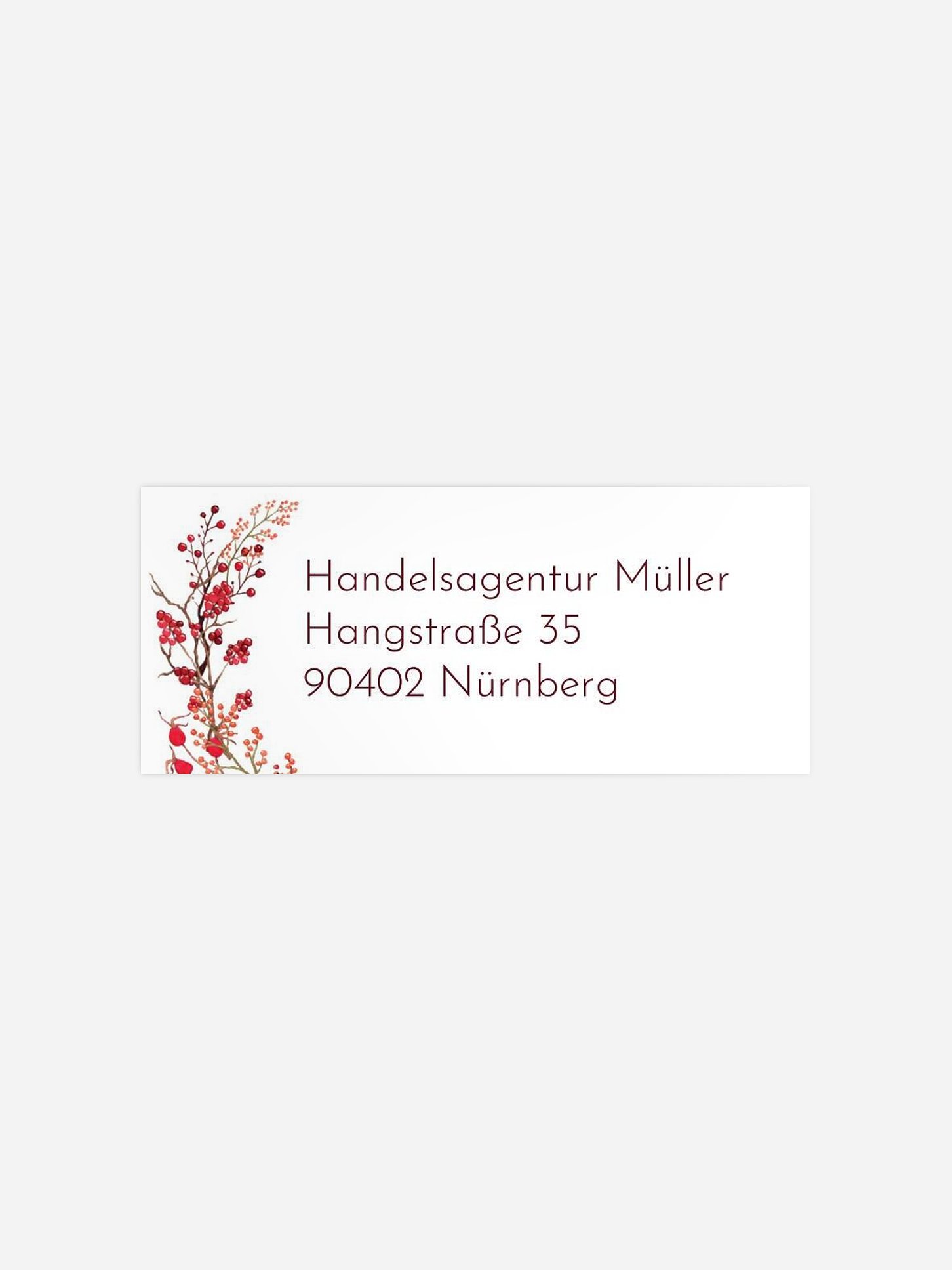 Absenderaufkleber geschäftl. Weihnachten Beerenkranz