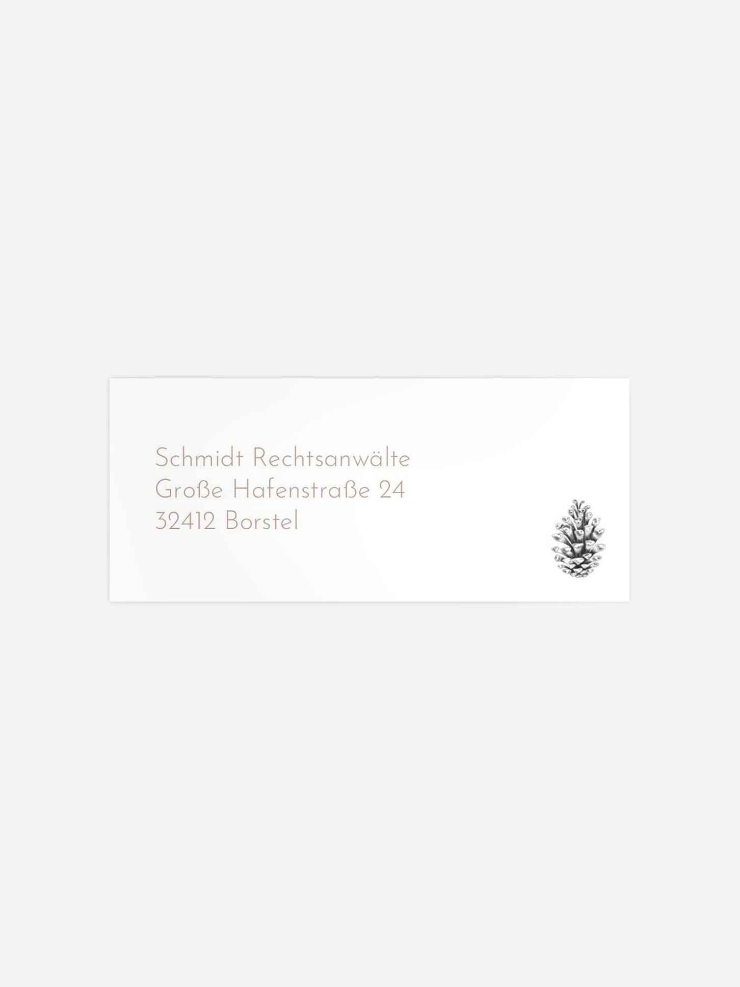 Absenderaufkleber geschäftl. Weihnachten Pinecone Branch