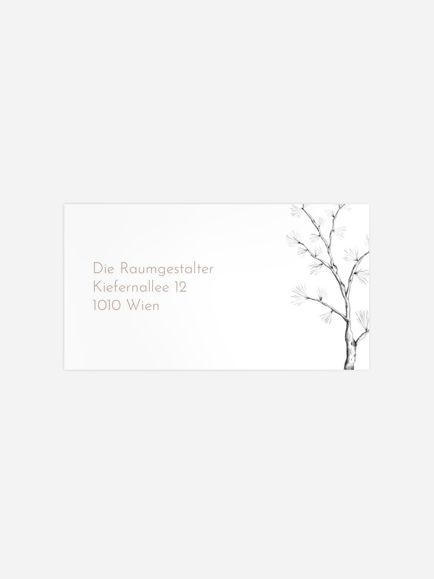 Empfängeraufkleber geschäftl. Weihnachten Pinecone Branch