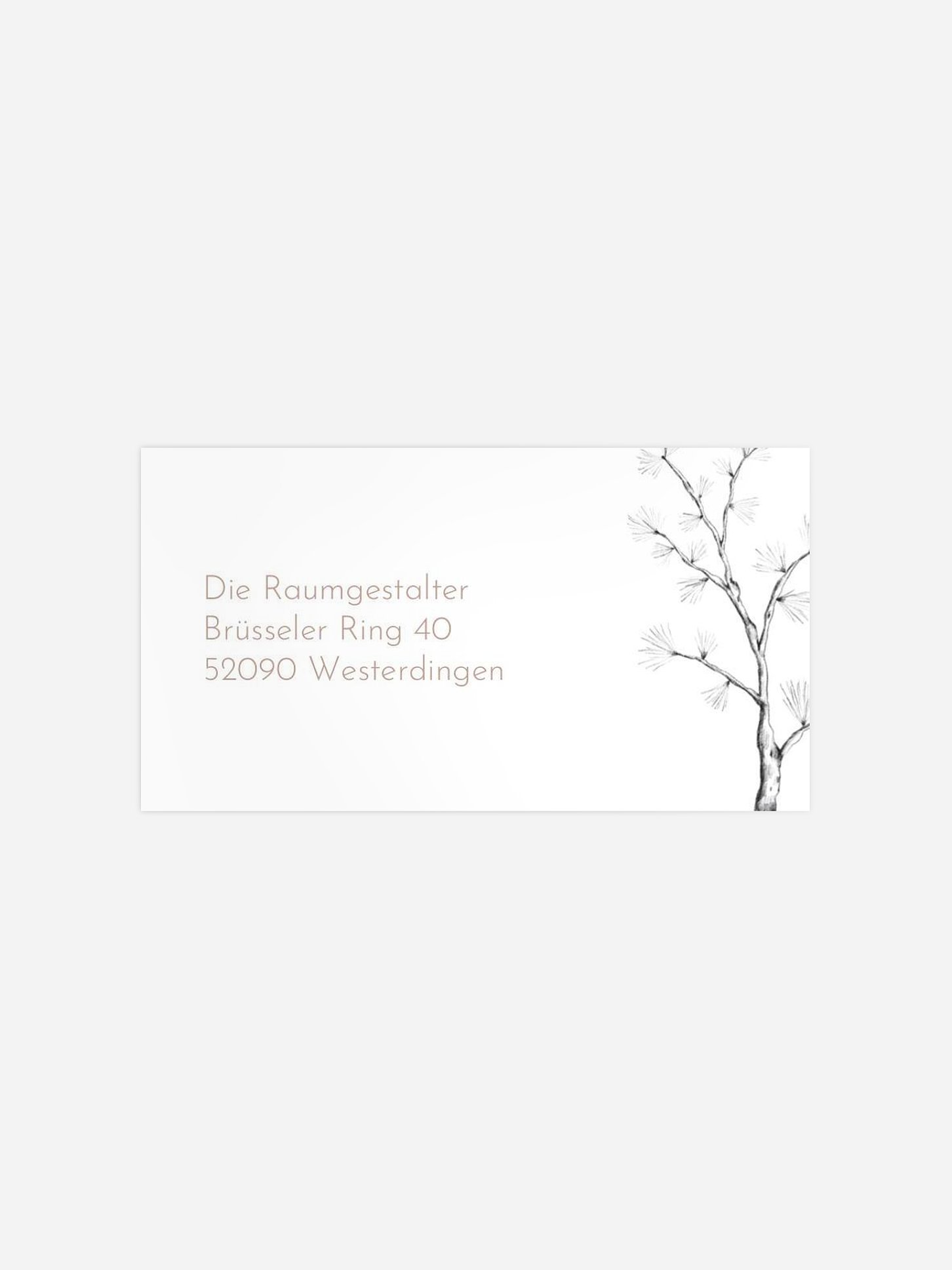 Empfängeraufkleber geschäftl. Weihnachten Pinecone Branch
