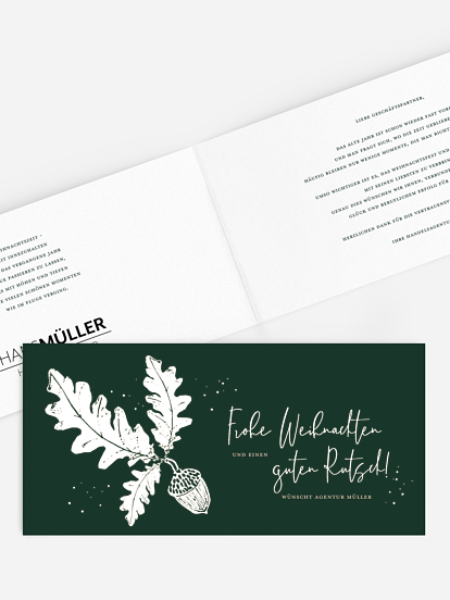 Geschäftliche Weihnachtskarte Acorn