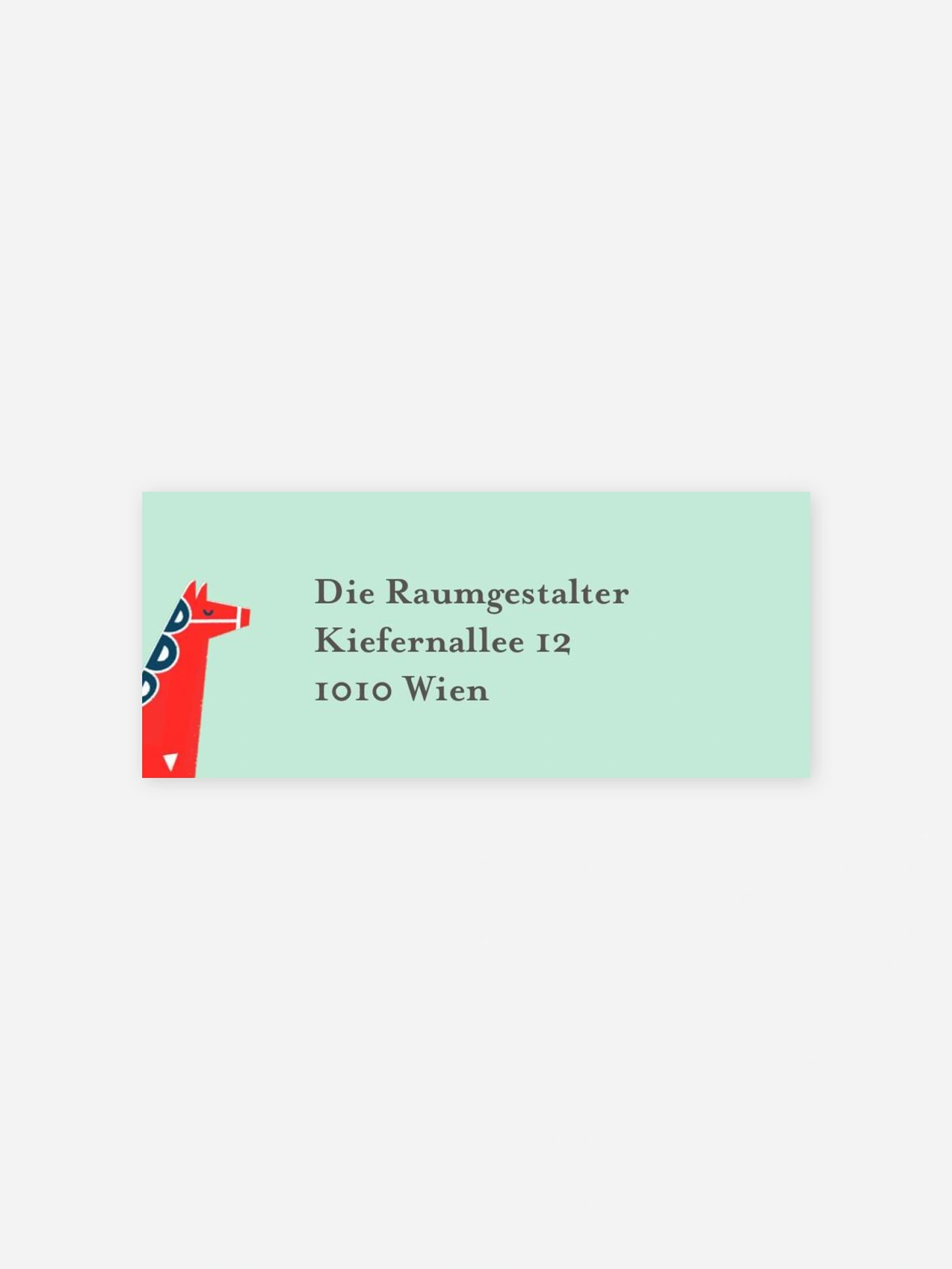 Absenderaufkleber geschäftl. Weihnachten Dala Pferdchen