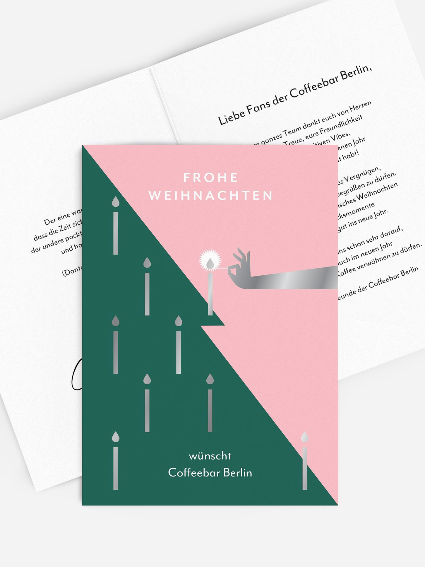 Geschäftliche Weihnachtskarte Kerzenschein