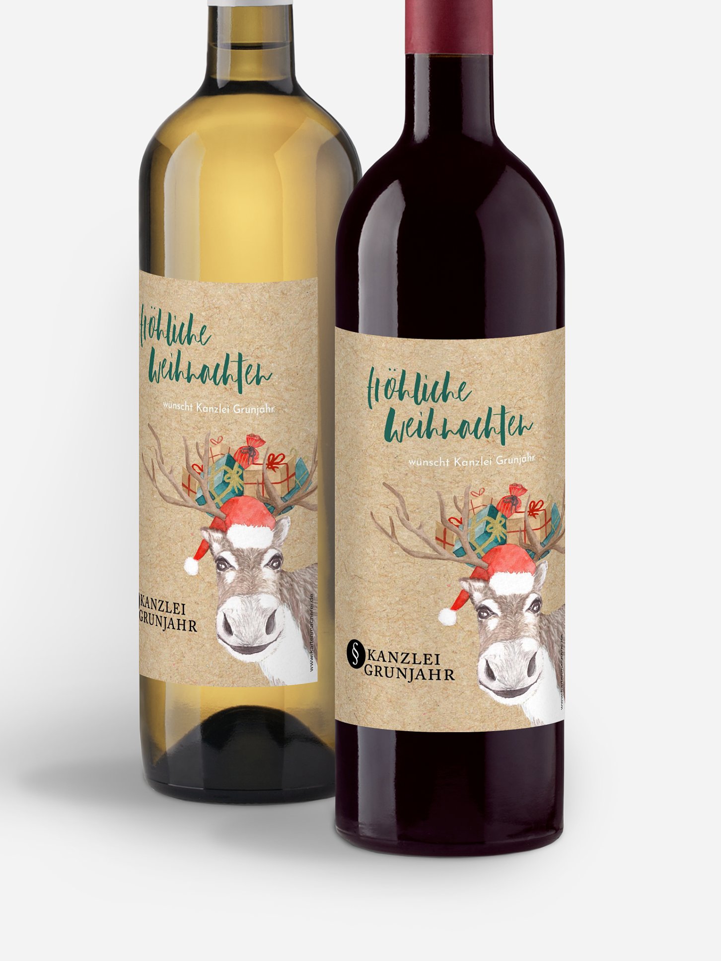Flaschenetikett geschäftlich Reindeer