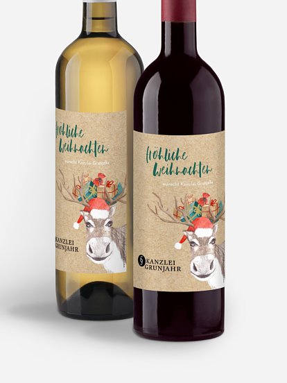 Flaschenetikett geschäftlich Reindeer