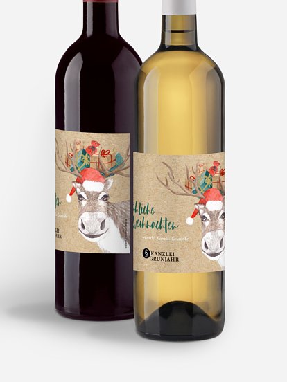 Flaschenetikett geschäftlich Reindeer