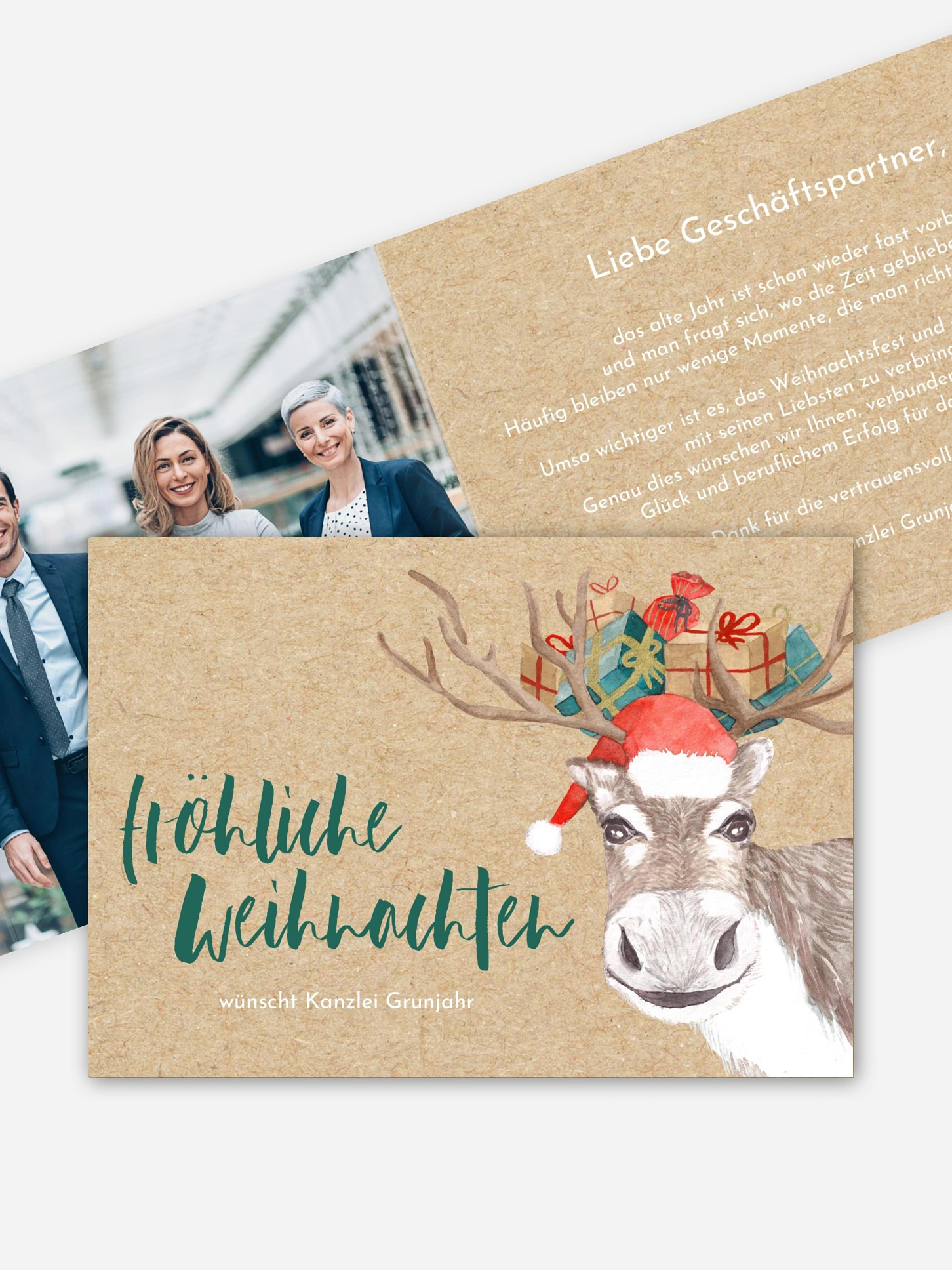 Geschäftliche Weihnachtskarte Reindeer