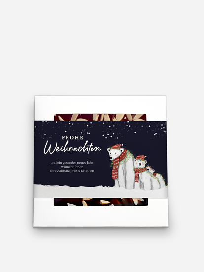 Schokobox geschäftlich Eisbärenfamilie