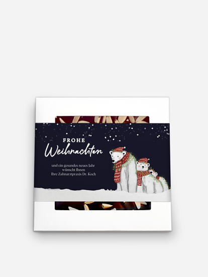 Schokobox geschäftlich Eisbärenfamilie