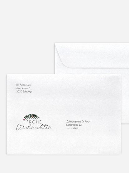 Bedruckte Umschläge geschäftl. Weihnachten Magical Christmas Tree