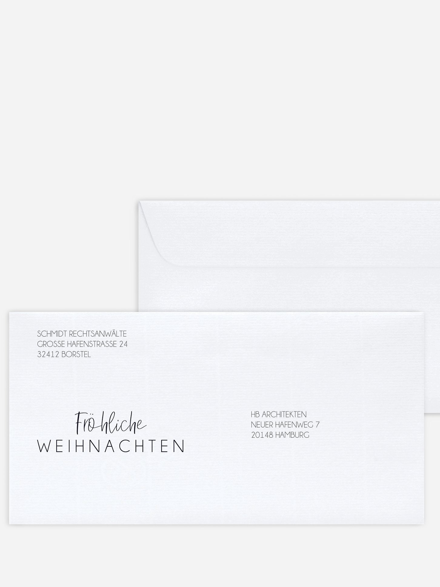 Bedruckte Umschläge geschäftl. Weihnachten Redhouse