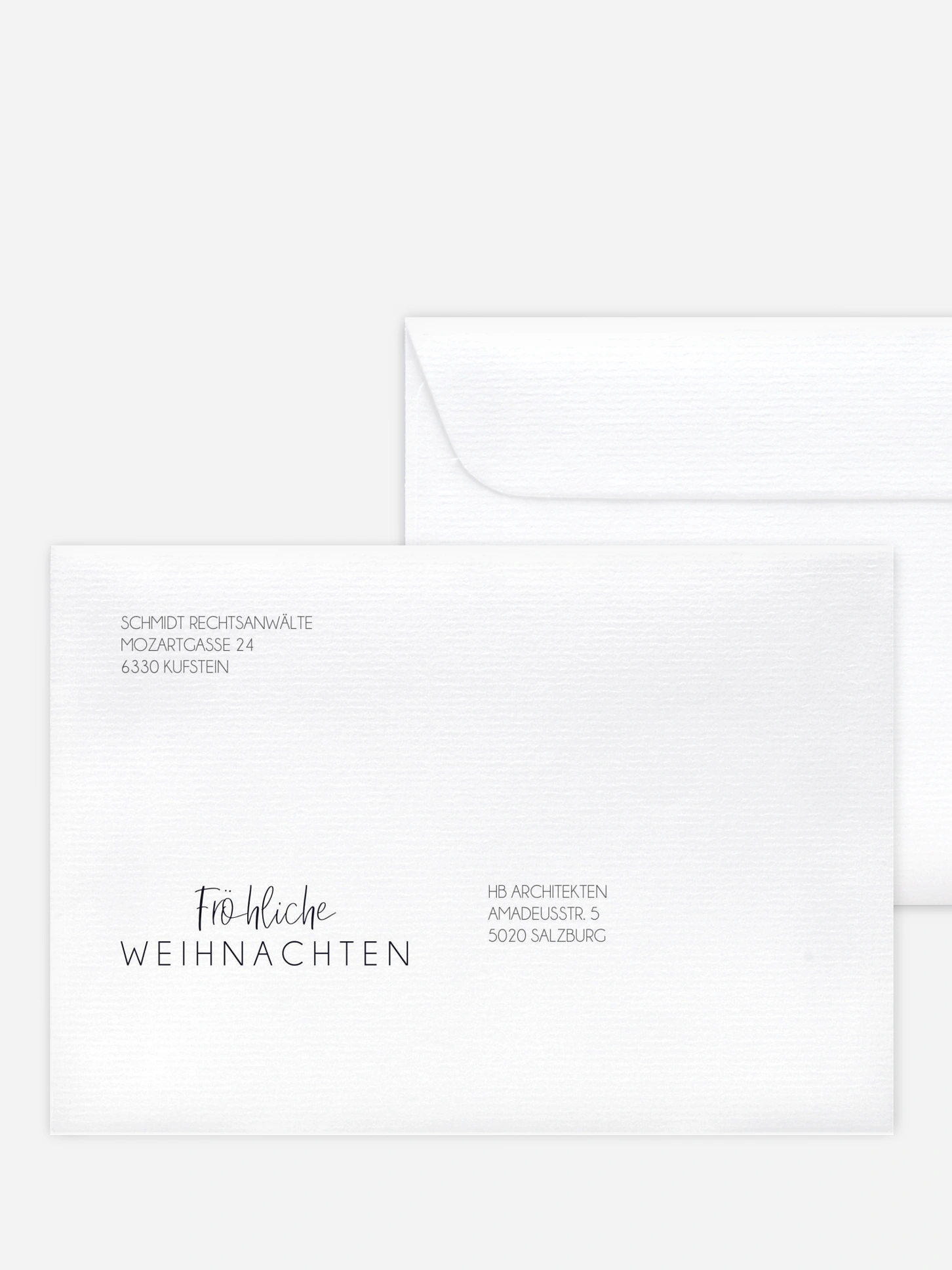 Bedruckte Umschläge geschäftl. Weihnachten Redhouse