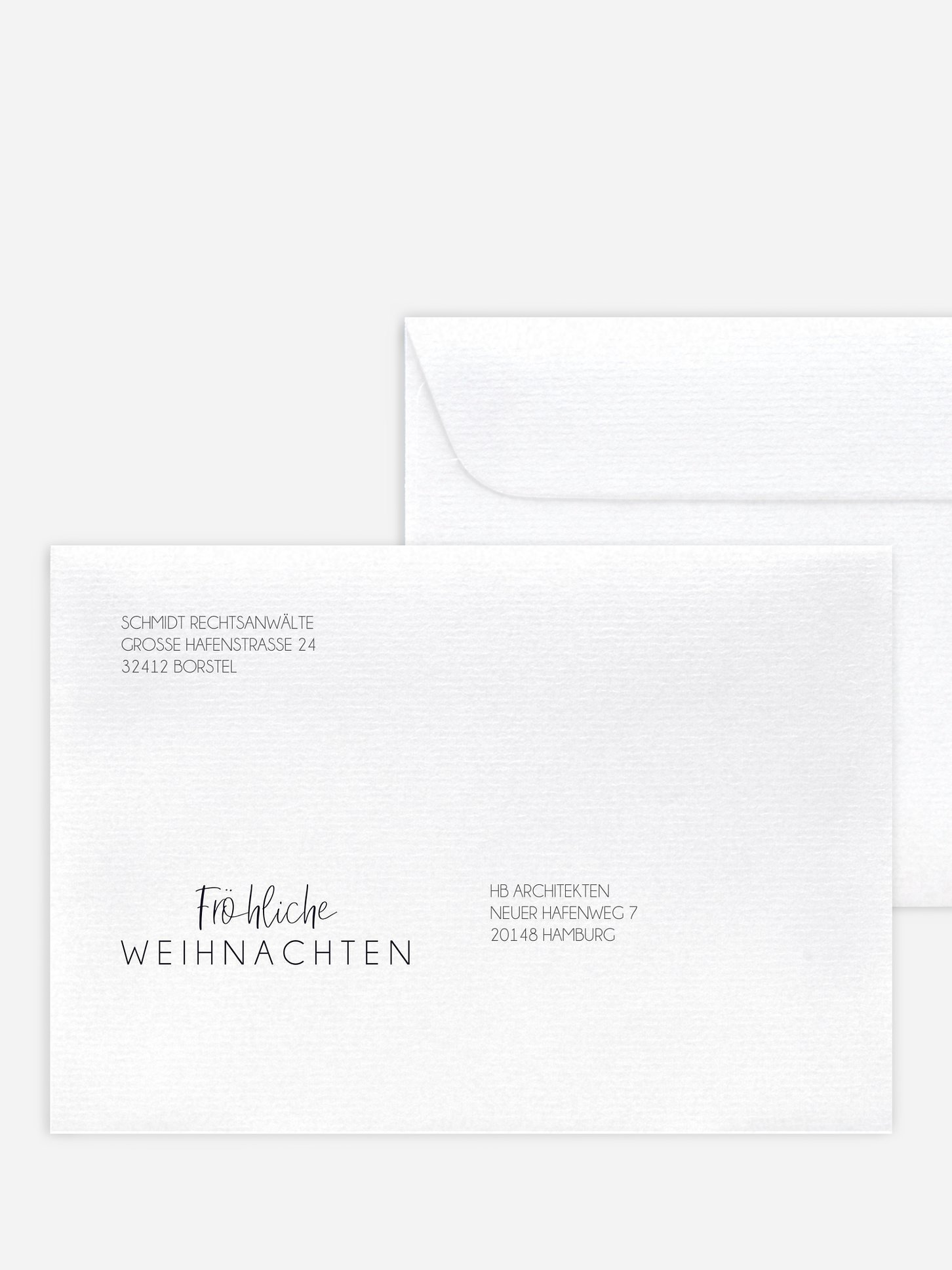 Bedruckte Umschläge geschäftl. Weihnachten Redhouse