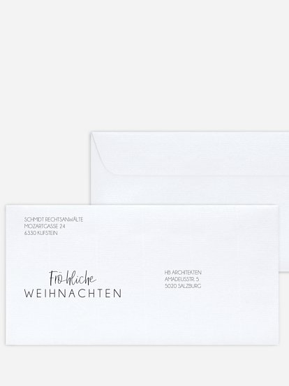 Bedruckte Umschläge geschäftl. Weihnachten Redhouse