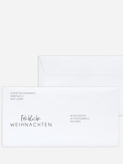 Bedruckte Umschläge geschäftl. Weihnachten Redhouse
