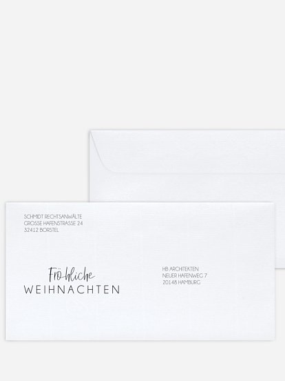 Bedruckte Umschläge geschäftl. Weihnachten Redhouse