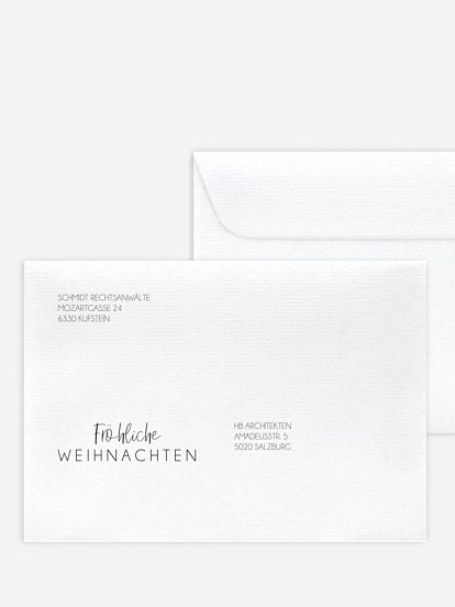 Bedruckte Umschläge geschäftl. Weihnachten Redhouse