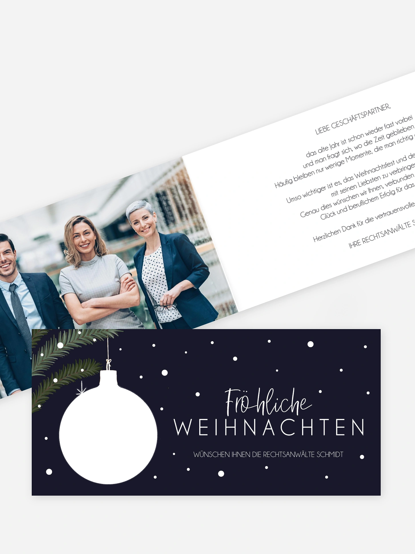 Geschäftliche Weihnachtskarte Redhouse
