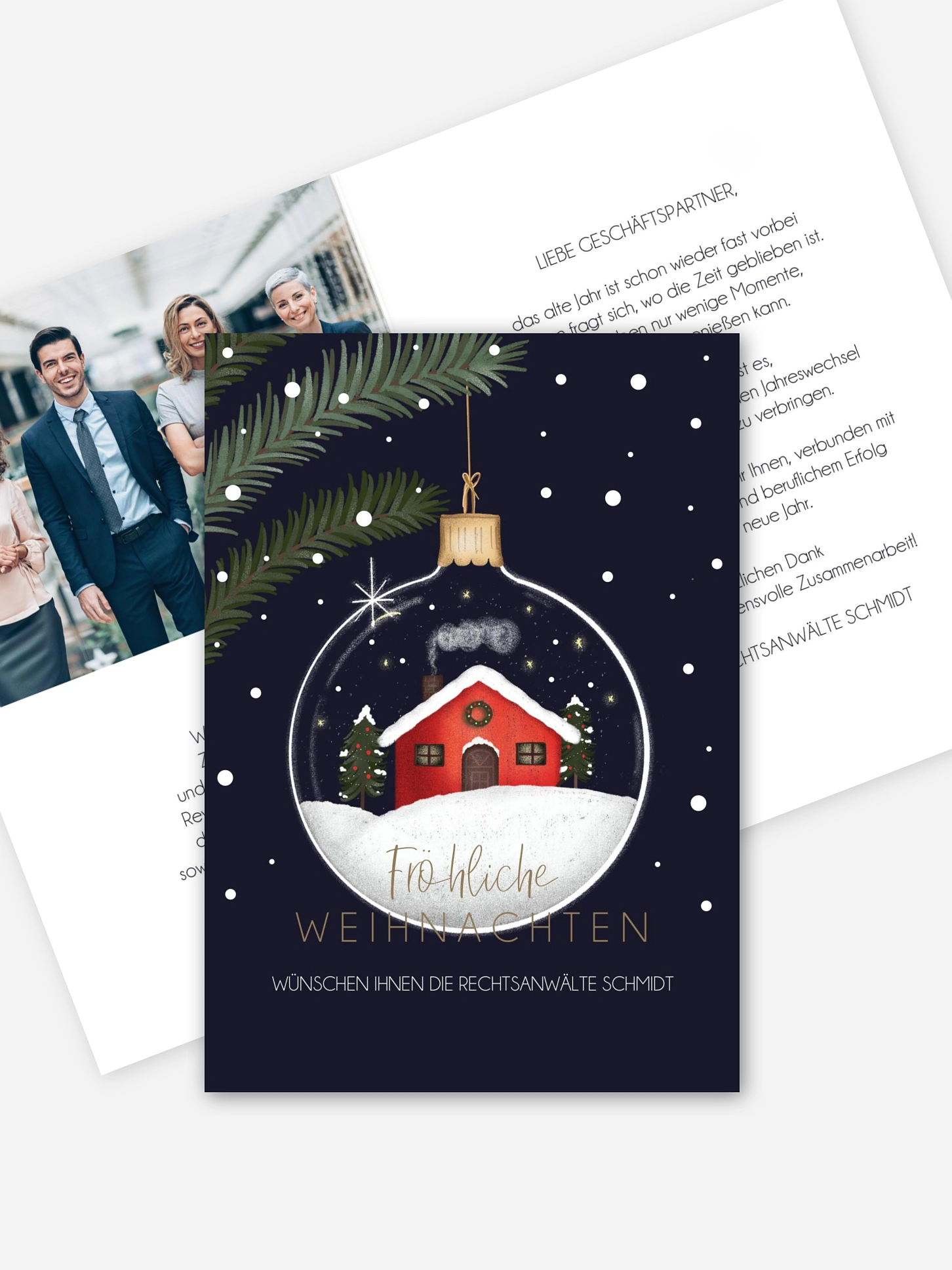 Geschäftliche Weihnachtskarte Redhouse
